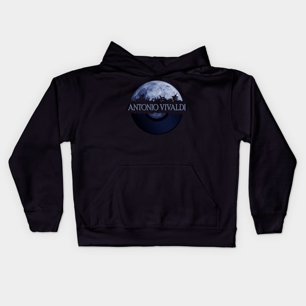 Antonio Vivaldi blue moon vinyl Kids Hoodie by hany moon